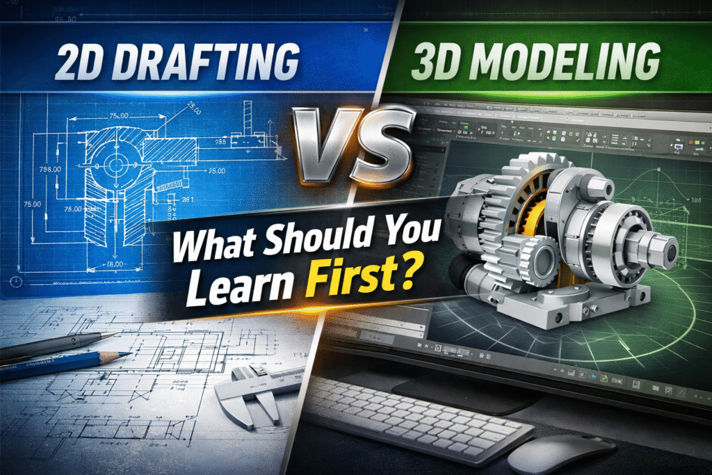 2D Drafting vs 3D Modeling – What to Learn First | CAD Courses in Pune