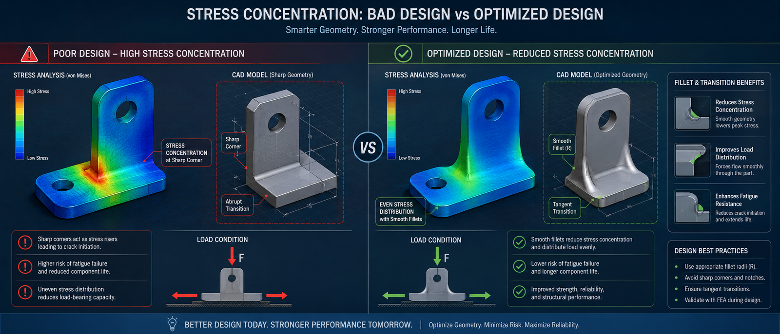 Reducing Stress Concentration with Optimized Mechanical Design