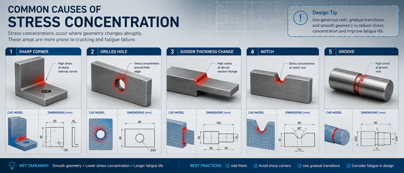 Common Causes of Stress Concentration in Mechanical Components