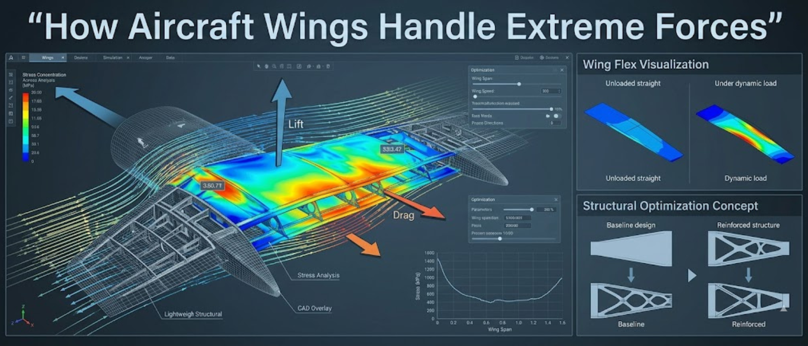 Aircraft Wing Stress Analysis and Aerospace Simulation Design