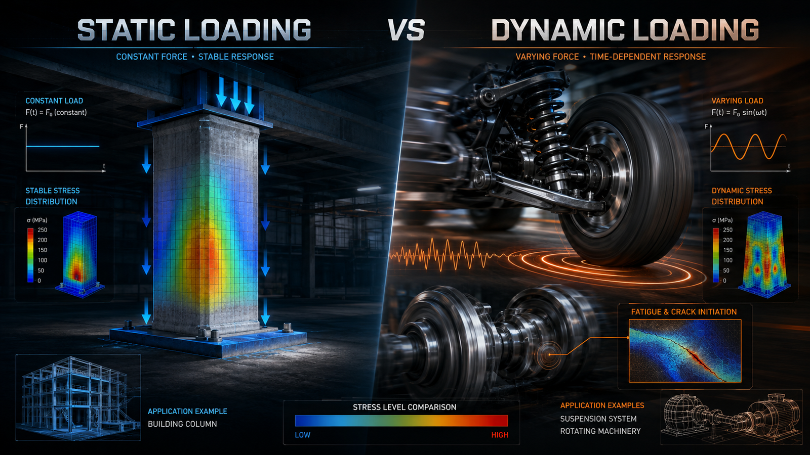 Static vs Dynamic Loading in Mechanical Engineering