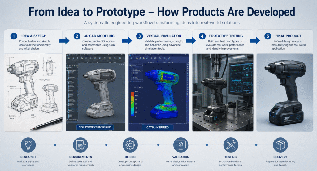 Engineering Product Development and Prototyping Workflow