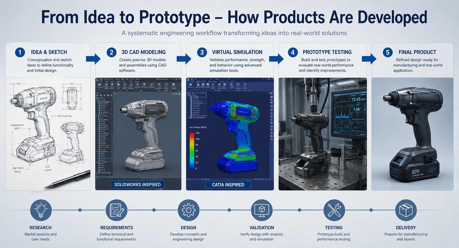 Engineering Product Development and Prototyping Workflow