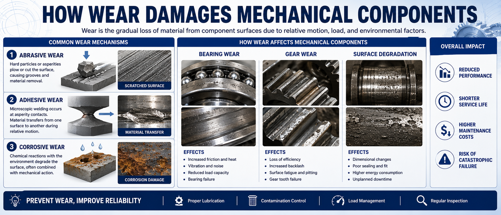 How Wear Damages Mechanical Components