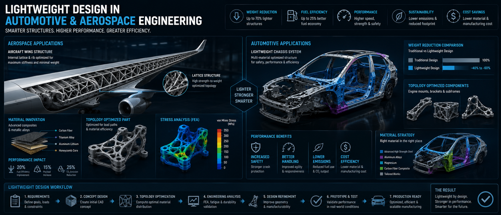 Lightweight Design in Automotive and Aerospace Engineering