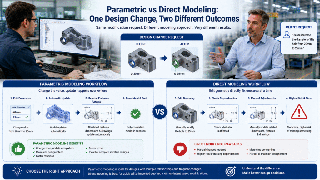 Parametric vs Direct Modeling: One Design Change, Two Different Outcomes