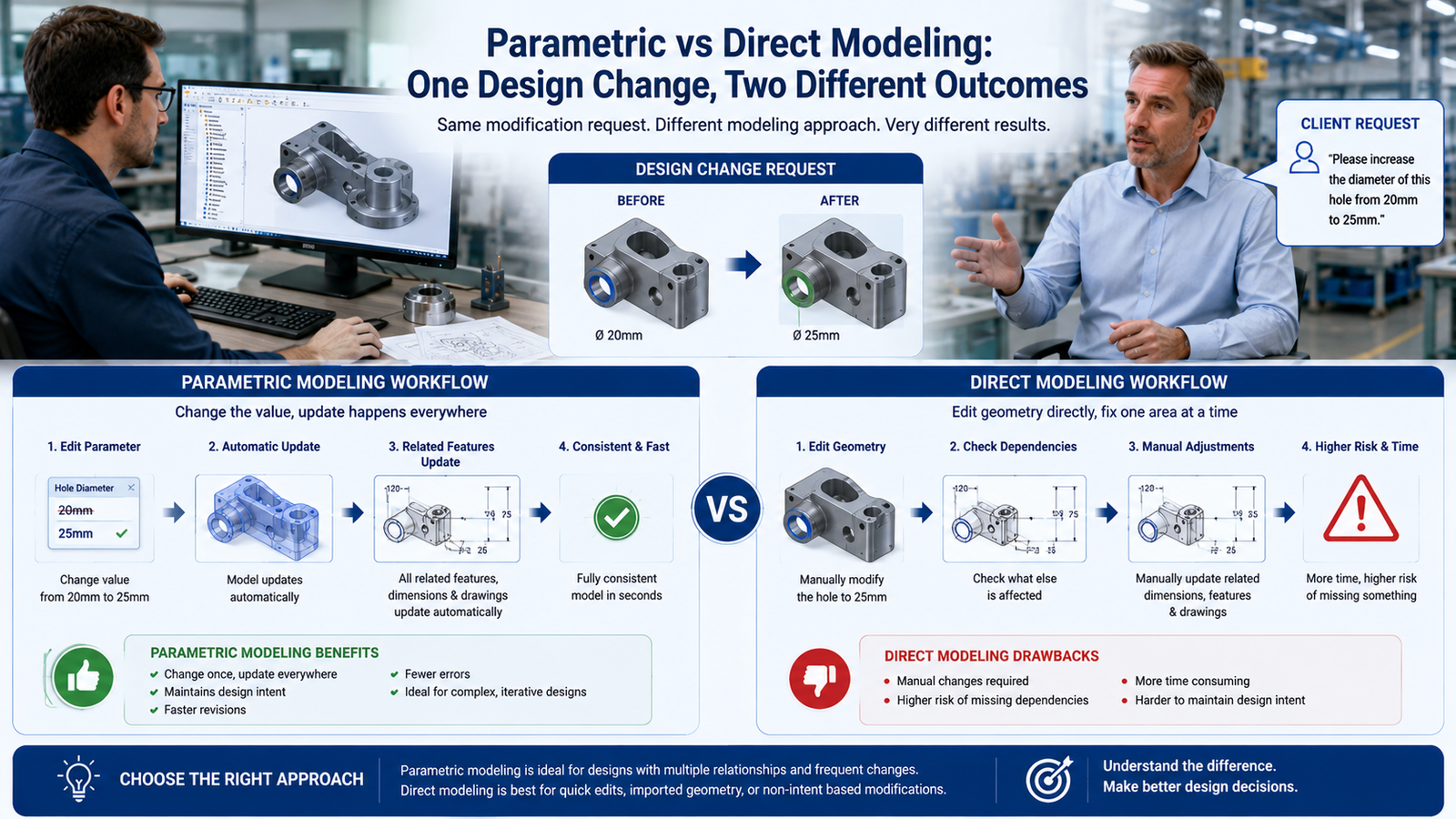 Parametric vs Direct Modeling: One Design Change, Two Different Outcomes
